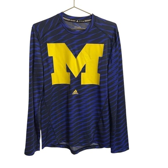 Adidas Climalite University of Michigan Long Sleeve Shirt Size MED - Picture 1 of 8